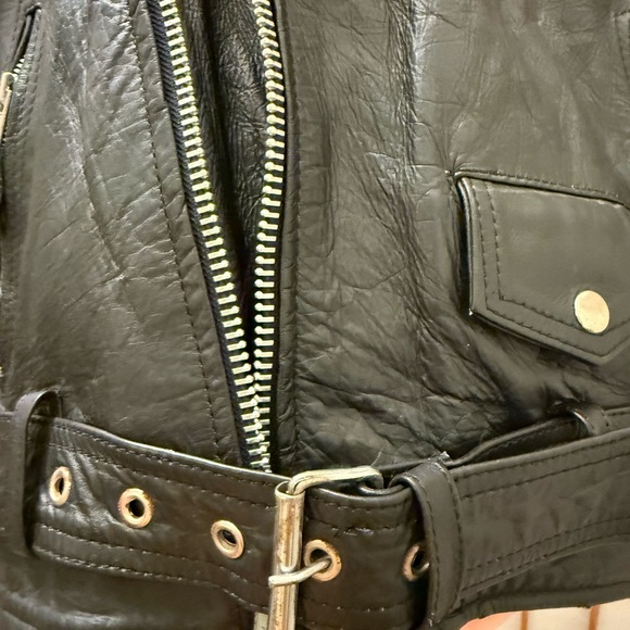Men's Black Biker Jacket - Picture 6 of 11